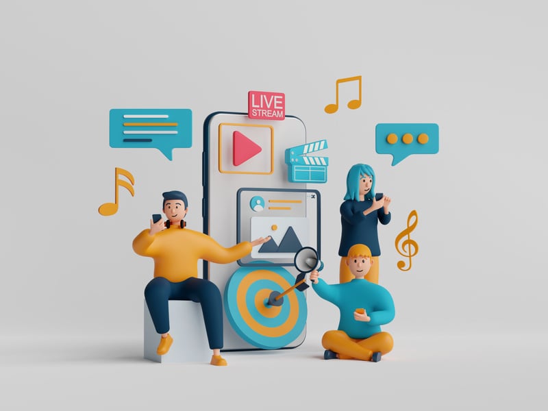 Content creating concept, Content creator making digital video f